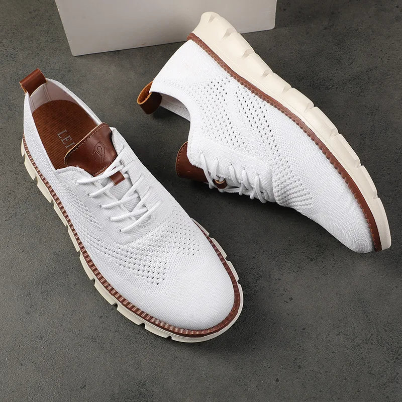 Arden Leather Knit Sneakers - Image 10